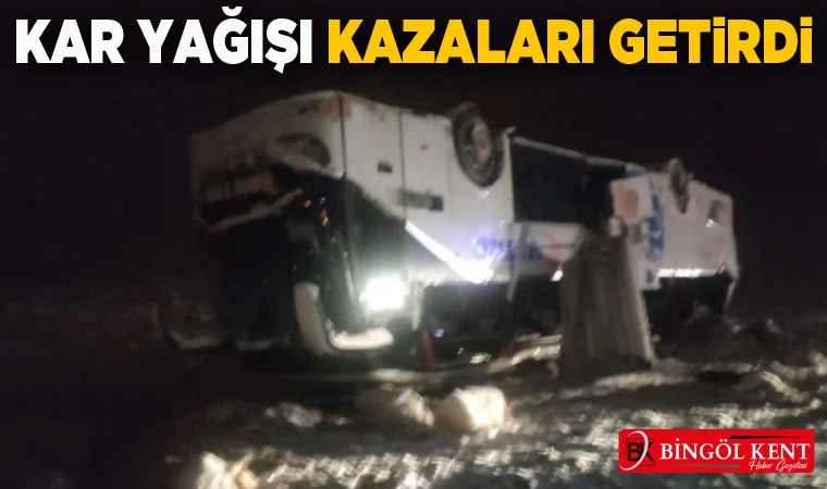 Bingöl’de 2 yolcu otobüsü devrildi: 54 yaralı