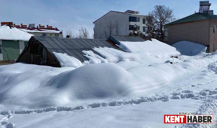Karlıova'da Evler Kar Altında Kaldı!