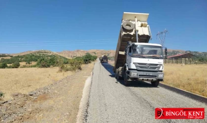 Bingöl'de heyelanlı köy yolu onarıldı