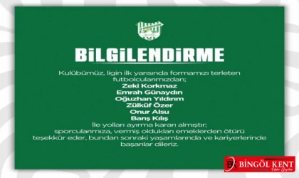 Bingölspor, 6 futbolcuyla yollarını ayırdı